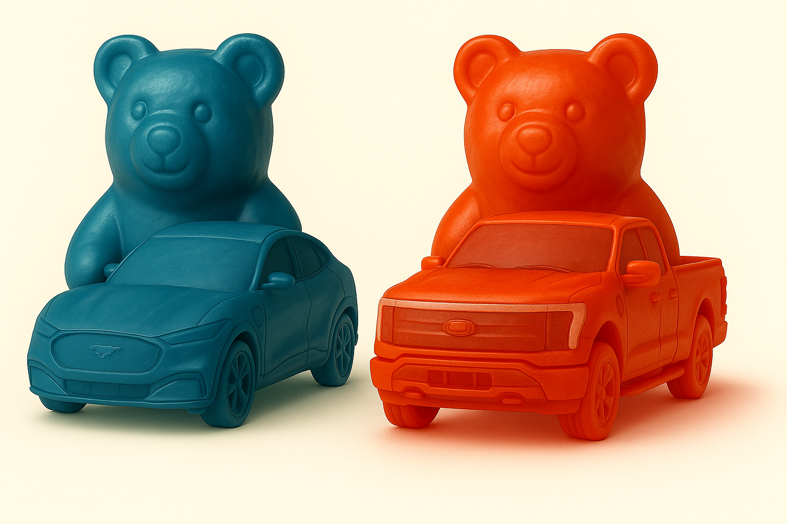 Gummy bear versions of Mach-E and F-150 Lightning